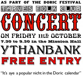 TARVES FOLK CLUB DORIC FESTIVAL CONCERT